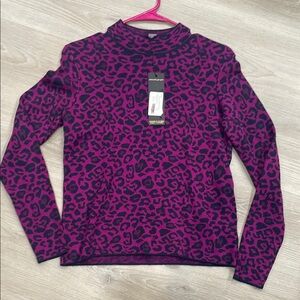 Pink and Black Leopard Print Long Sleeve Top